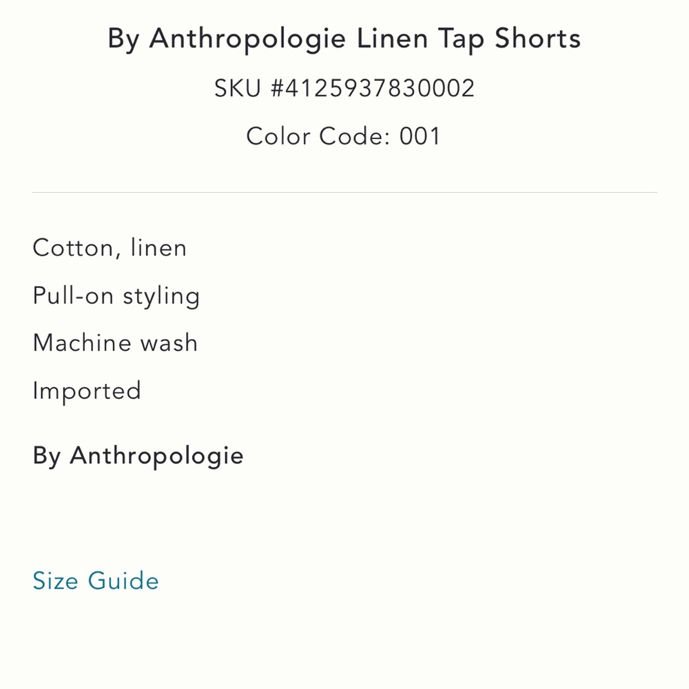 ✨ Anthropologie Linen Tap Shorts Sz XL - Picture 7 of 7